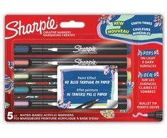 Kūrybiški Sharpie akriliniai žemės spalvų žymekliai (kūginis galiukas) 5 vnt. - 2213380