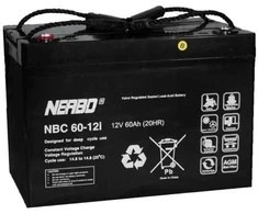 NERBO NBC 60-12i 12V 60Ah - AGM Akumuliatorius, nereikalaujantis priežiūros, skirtas cikliniam darbui
