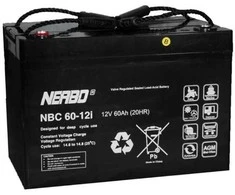 NERBO NBC 60-12i 12V 60Ah - AGM Akumuliatorius, nereikalaujantis priežiūros, skirtas cikliniam darbui