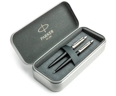 Parker Jotter Bond Street Juodas CT tušinuko ir pieštukų rinkinys metalinėje dėžutėje