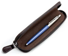 Parker Jotter Mėlyna dovanų rinkinys rudame dėkle