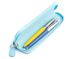 Parker Jotter Originals Geltona ir Mėlyna Tušinukų dovanų rinkinys su mėlynu dėklu