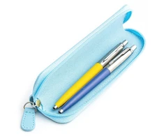 Parker Jotter Originals Geltona ir Mėlyna Tušinukų dovanų rinkinys su mėlynu dėklu