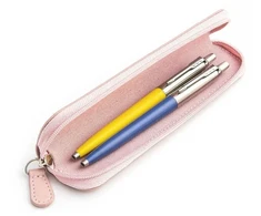 Parker Jotter Originals Geltona ir Mėlyna Tušinukų dovanų rinkinys su rožiniu dėklu