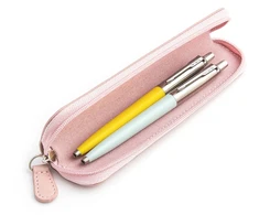 Parker Jotter Originals Geltona ir Pastel Mėlyna Tušinukų dovanų rinkinys su rožiniu dėklu