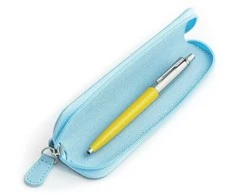Parker Jotter Originals Geltona Tušinuko dovanų rinkinys su mėlynu dėklu
