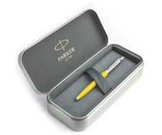 Parker Jotter Originals Geltona Tušinuko dovanų rinkinys metalinėje dėžutėje