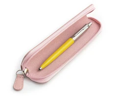Parker Jotter Originals Geltona Tušinuko dovanų rinkinys su rožiniu dėklu