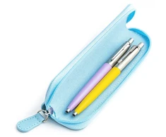 Parker Jotter Originals Lilac ir Geltona Tušinukų dovanų rinkinys su mėlynu dėklu