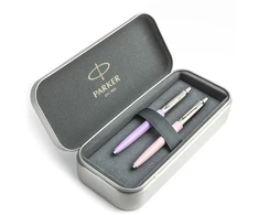 Parker Jotter Originals Lilac ir Rožinė Tušinukų dovanų rinkinys su metaliniu dėklu