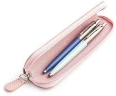 Parker Jotter Originals Mėlyna ir Pastel Mėlyna Tušinukų dovanų rinkinys su rožiniu dėklu