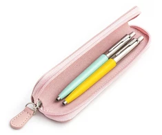 Parker Jotter Originals Mint ir Geltona Tušinukų dovanų rinkinys su rožiniu dėklu