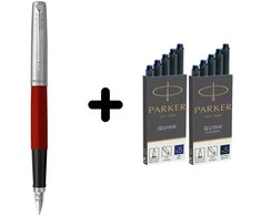 Parker Jotter Originals Raudona Plunksnakotis + tamsiai mėlynos ir mėlynos Parker kapsulės