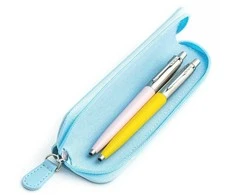 Parker Jotter Originals Rožinė ir Geltona Tušinukų dovanų rinkinys su mėlynu dėklu