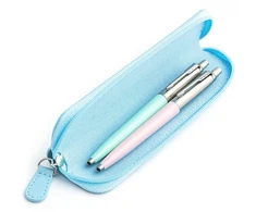Parker Jotter Originals Rožinė ir Mint Tušinukų dovanų rinkinys su mėlynu dėklu