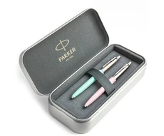 Parker Jotter Originals Rožinė ir Mint Tušinukų dovanų rinkinys su metaliniu dėklu