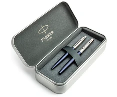 Parker Jotter Royal Mėlyna CT plunksnakočio ir tušinuko rinkinys metalinėje dėžutėje