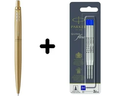 Parker Jotter XL Gold GT Tušinukas + mėlynas tušinuko papildymas (M) 3 vnt.