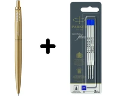 Parker Jotter XL Gold GT Tušinukas + mėlynas tušinuko papildymas (M) 3 vnt.