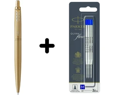 Parker Jotter XL Gold GT Tušinukas + mėlynas tušinuko papildymas (M) 3 vnt.