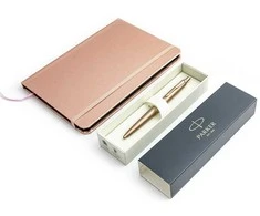 Parker Monochrome rožinis rašiklis + užrašų knygelės rinkinys