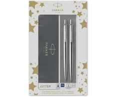 Parker Rinkinys: Automatinis pieštukas + Tušinukas Jotter Stainless Steel CT – 2093256