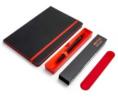 Rotring rašiklių rinkinys 600 su trintuku, užrašų knygute ir raudonu dėklu