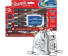 Sharpie akrilinių žymeklių rinkinys 10 vienetų Earth Colours su dažų maišeliu
