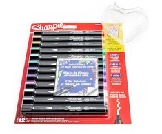 Sharpie 12 spalvų akrilinių žymeklių rinkinys su širdele, skirtas spalvinti