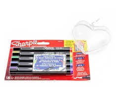 Sharpie 5 spalvų akrilinių žymeklių rinkinys su širdele, skirtas spalvinti