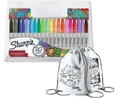 Sharpie Fine 20 spalvų rinkinys su dažų maišeliu