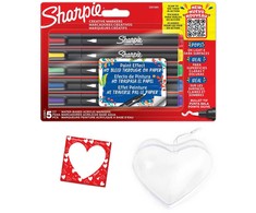 Sharpie kūrybiniai akriliniai žymekliai, 5 spalvų rinkinys – 2201069 / Magnetas / Širdelė tapybai / Valentino diena