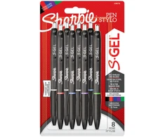 Sharpie S-GEL geliniai rašikliai 8-PACK mėlynos, raudonos, juodos, žalios, violetinės spalvos - 2198778