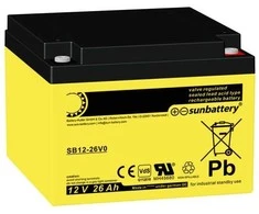 SSB SUN akumuliatorius SB12-26V0 Vds 12V 26Ah AGM nereikalaujantis priežiūros