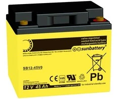 SSB SUN Baterija SB12-45V0 Vds 12 V 45 Ah AGM priežiūros nereikalaujantis akumuliatorius