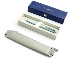 Waterman Allure Pastel Mėlyna Tušinuko rinkinys su pilku dėklu