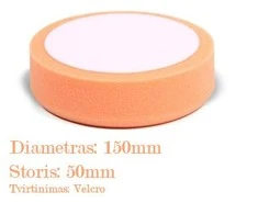 Vidutinio kietumo poliravimo kempinė 150mm Greito tvirtinimo