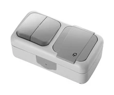 Lauko rozetė su dvigubu jungikliu, IP54, ,,Palmye", Panasonic