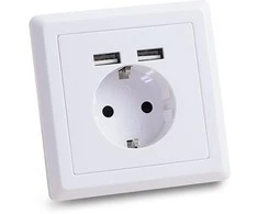 Rozetė potinkinė su 2xUSB jungtim, 2,4A, TESATEK