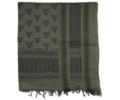 Kepurė Mil-Tec Skara "SHEMAGH" SKULL, OLIV/JUODA