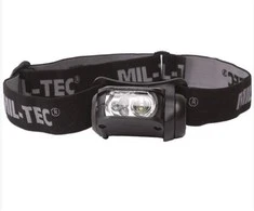 Mil-Tec LED prožektorius tvirtinamas ant galvos 4-colour, Juodas