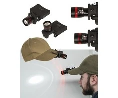 Mil-Tec LED žibintuvėlis ant kepurės CREE M.ZOOM, Juodas