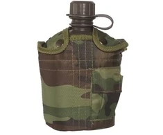 Mil-Tec Plastikinė gertuvė su aliuminio puodeliu ir dėklu, WOODLAND