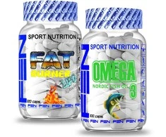 Fen Sport Nutrition FEN Omega 3 120 kaps. + FEN Lipo Burner 120 kaps (Papildai cholesterolio mažininui)