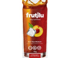 Frutilu becukris gėrimas šaltos persikų arbatos skonio