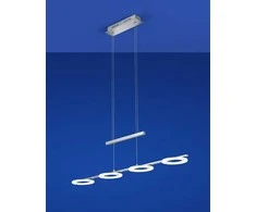 LED pakabinamas šviestuvas, matinio nikelio spalvos su chromo akcentais