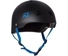 S1 LIFER HELMET - Juodas MATTE WITH CYAN STRAPS M