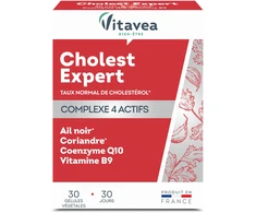 VITAVEA Cholest Expert cholesterolio kontrolei, 30 augalinės kilmės kapsulių