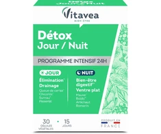 Vitavea Detox Day/Night detoksikacijai, 30 augalinės kilmės kapsulių