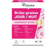 VITAVEA Fat Burner Day/ Night riebalų degintojas, 30 augalinės kilmės kapsulių